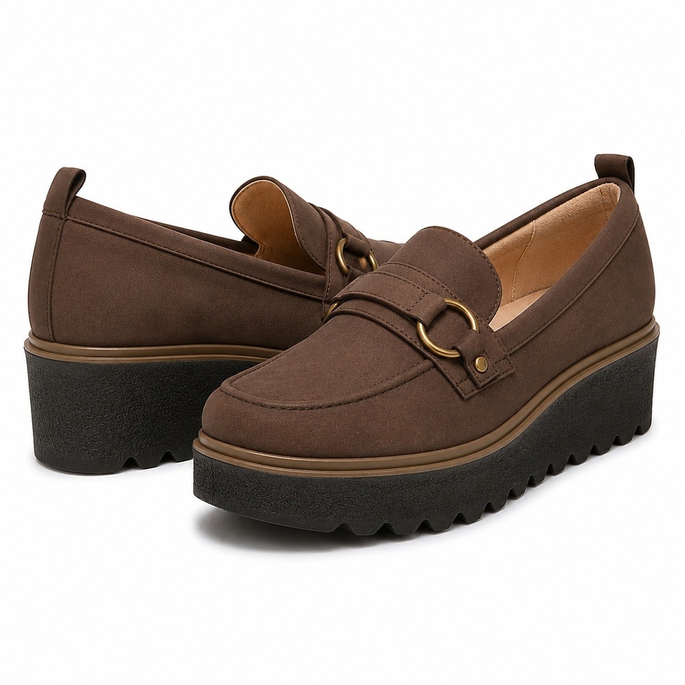 SOUL Naturalizer JOYLA Brown Platform Loafers Comfort Slip Ons